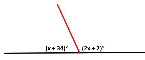 The two angles shown are supplementary. Down below-example-1