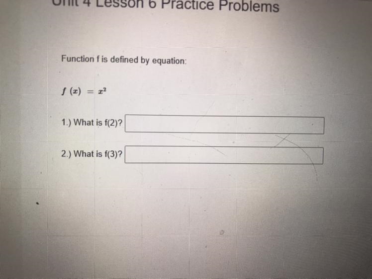 Function f is defined by equation: 2 1.) What is f(2)? 2.) What is f(3)? HELP PLS-example-1