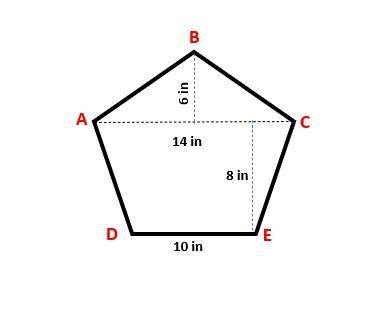 When using the given diagram to determine the area of the pentagon by decomposition-example-1