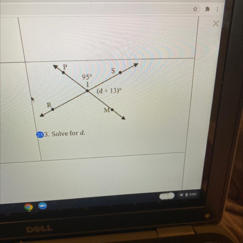 Please help me with 23 Solve for d-example-1