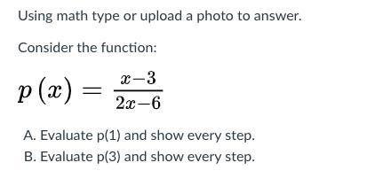 A. Please evaluate p(1) b. Please evaluate p(3)-example-1