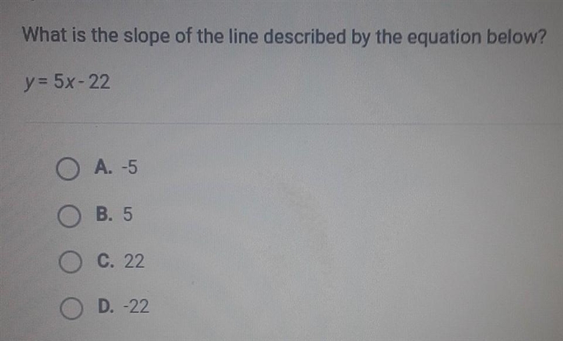 Question 3 of 10 What is the slope of the line described by the equation below? y-example-1