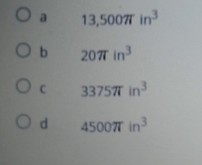 What is the volume of a ball if the radius of the ball is 15 inches? Leave your answer-example-1