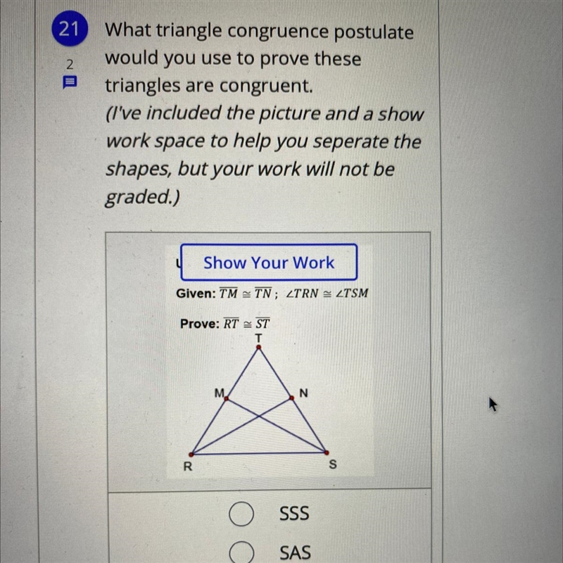 What triangle congruence postulate would you use to prove these triangles are congruent-example-1