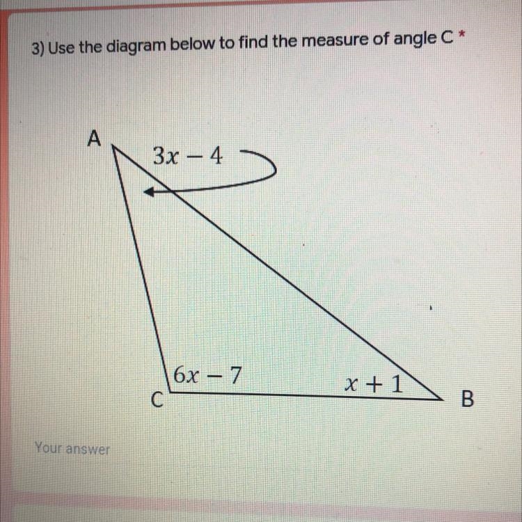 Use the diagram to find the measure of angle c !!! Will give b if correct:) PLEASE-example-1