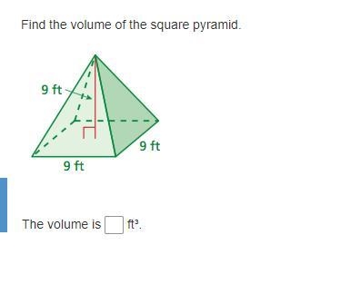 Find the volume of the square pyramid.-example-1