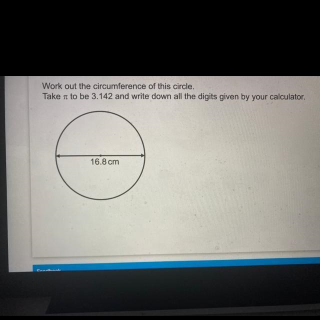 Work out the circumference of this circle. Take a to be 3.142 and write down all the-example-1