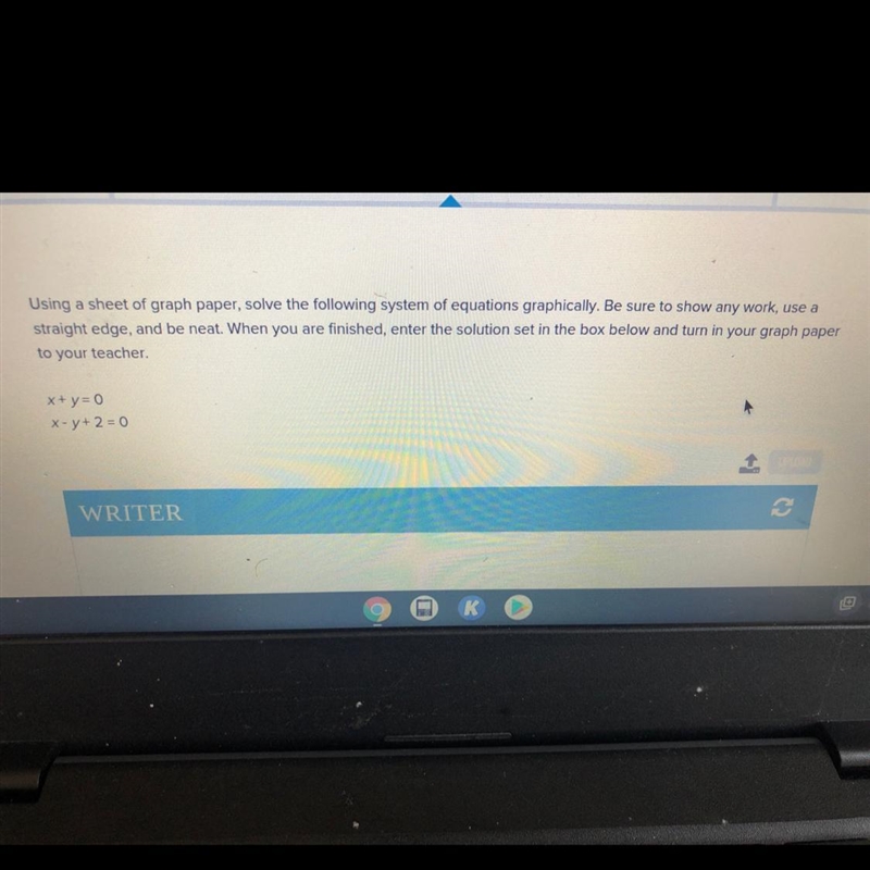 X+y=0 x-y+2=0 Help, also write on paper please? I wanna learn how to do this-example-1