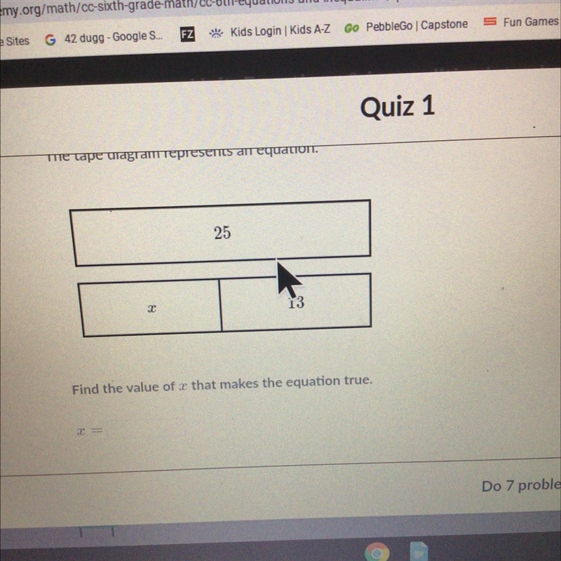 The tape diagram represents an equation-example-1