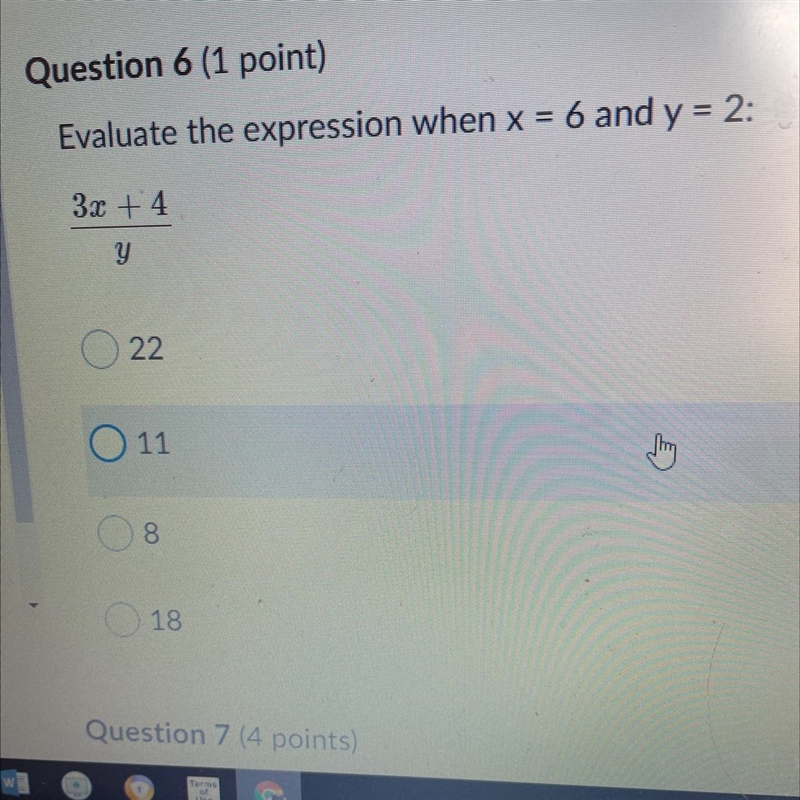 Evaluate the expression when x = 6 and y = 2:-example-1