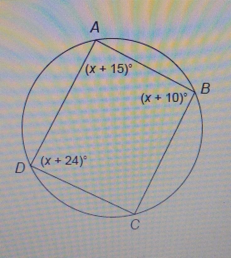 Urgent! Quadrilateral ABCD is inscribed in the circle. What is the measure of angle-example-1