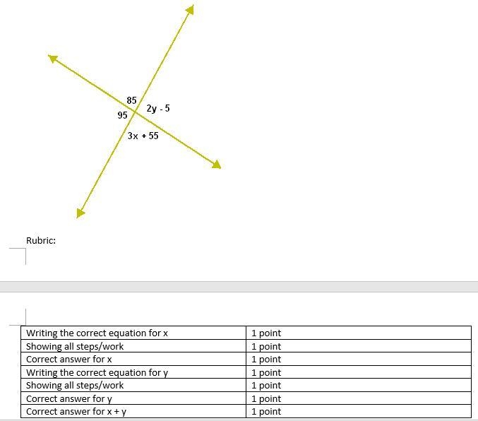 What is the value of x + y? I've tried to figure out how to solve this, but I'm not-example-1