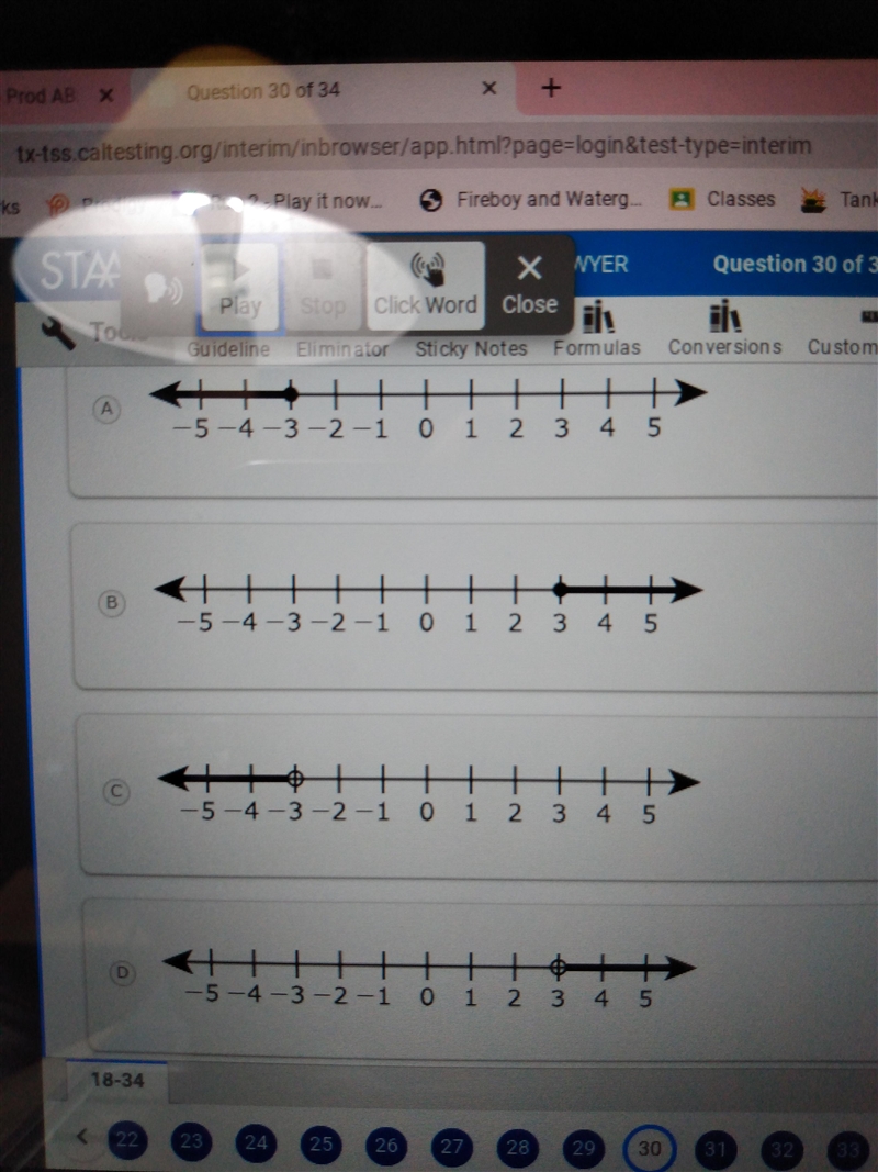 -9x+9>36 I need the number line for the equation-example-1