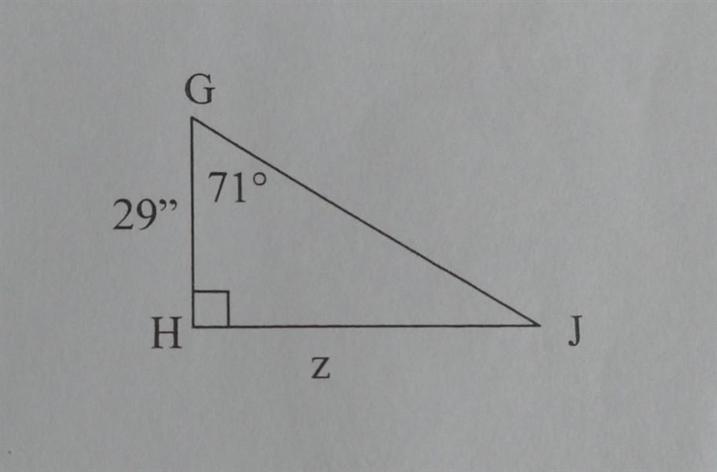 9. Determine the length of side z to the nearest inch.​-example-1