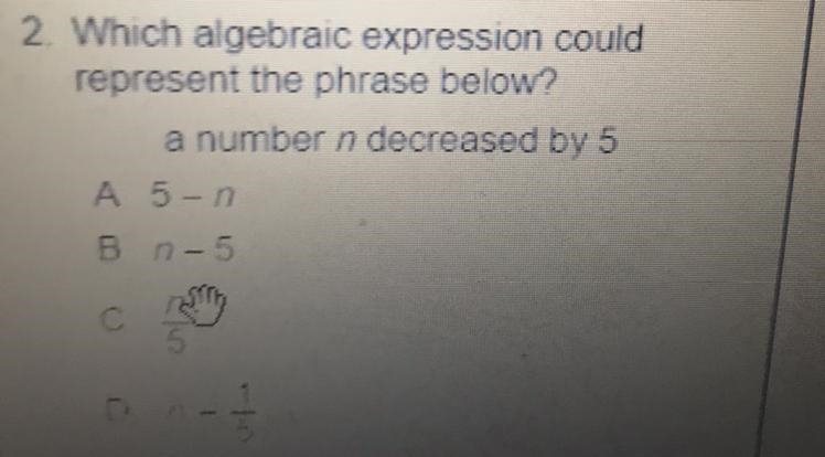 Which algebraic expression could represent the phrase below-example-1