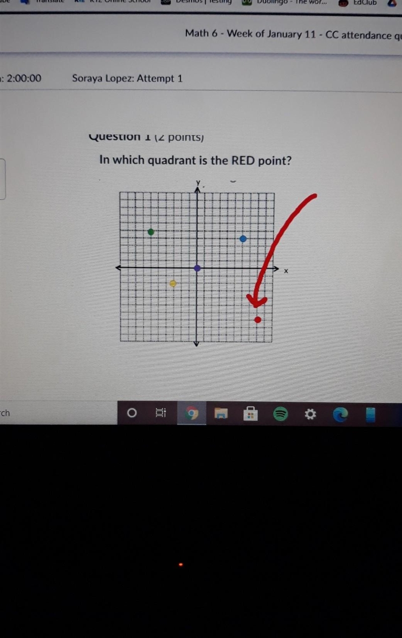 In which quadrant is the RED point? This was due last week! HEEEEEEELP​-example-1