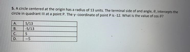 Answers include A.5/13 B -5/13 C 5 D -5-example-1