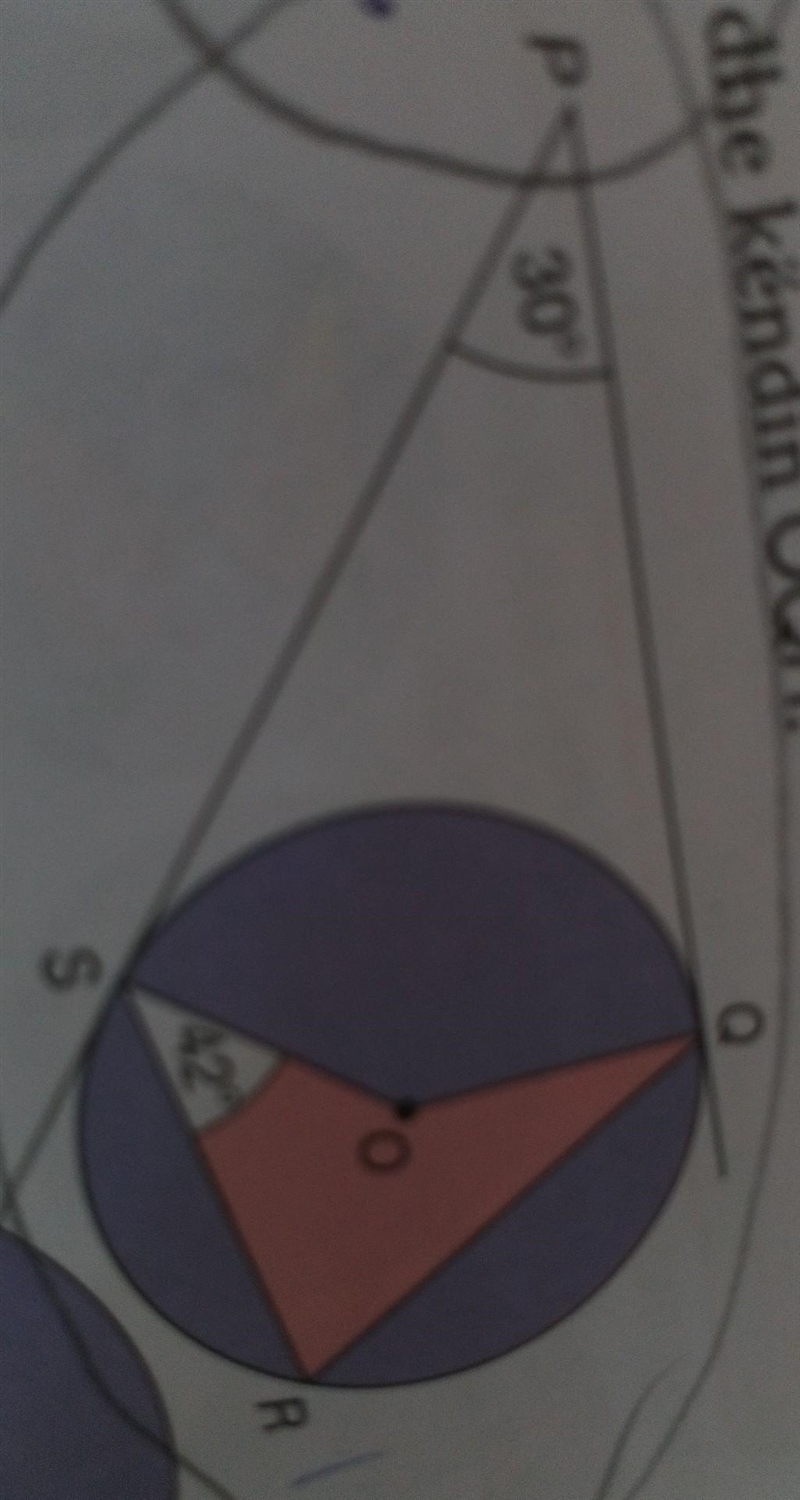 In the figure below find the angles, QOS, QRS, and the angle OQR Pls Someone help-example-1