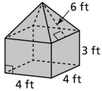 If Zoe paints the visible outside faces of her shed, what is the total surface area-example-1