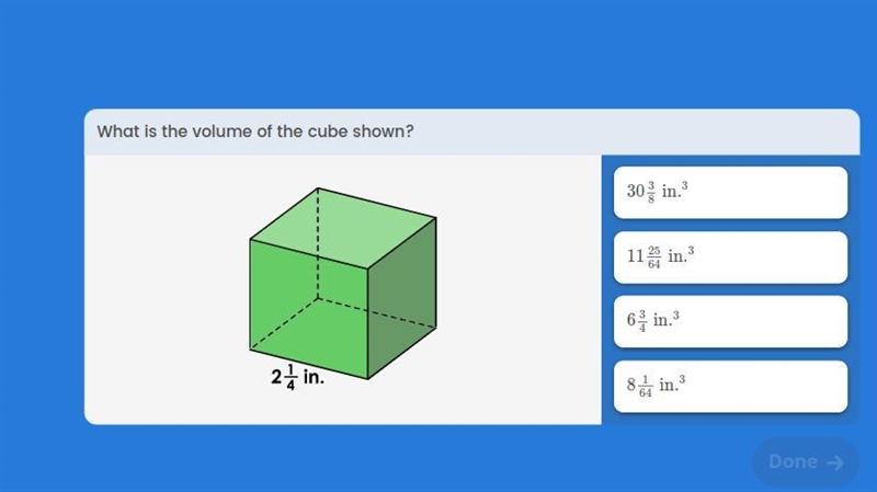 What is the volume of the cube shown?-example-1