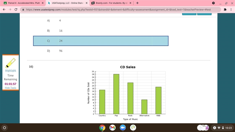 Travis, the manager at a small music store, tracked one week of CD sales of different-example-1