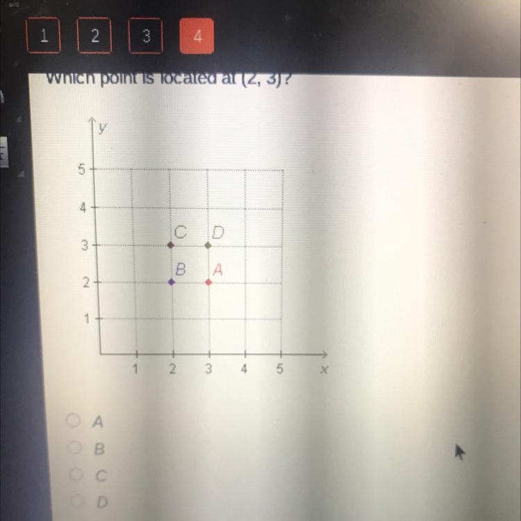 Which point is located at (2, 3)-example-1