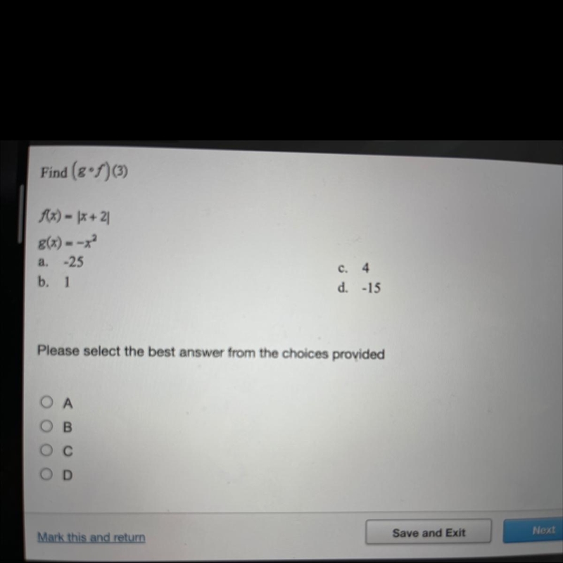 Find (8°f)(3) f(x) = (x + 2 g(x) = -x^2-example-1