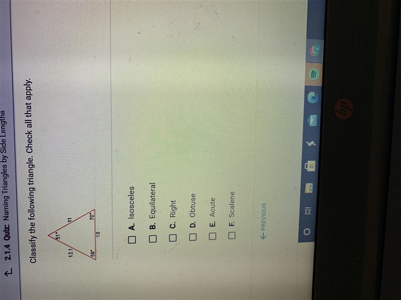 Classify the following triangle check all that apply-example-1