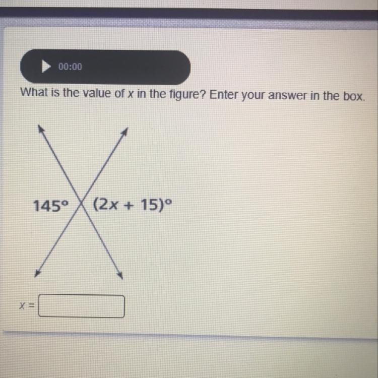 What is the value of x in the figure? Enter your answer in the box.-example-1