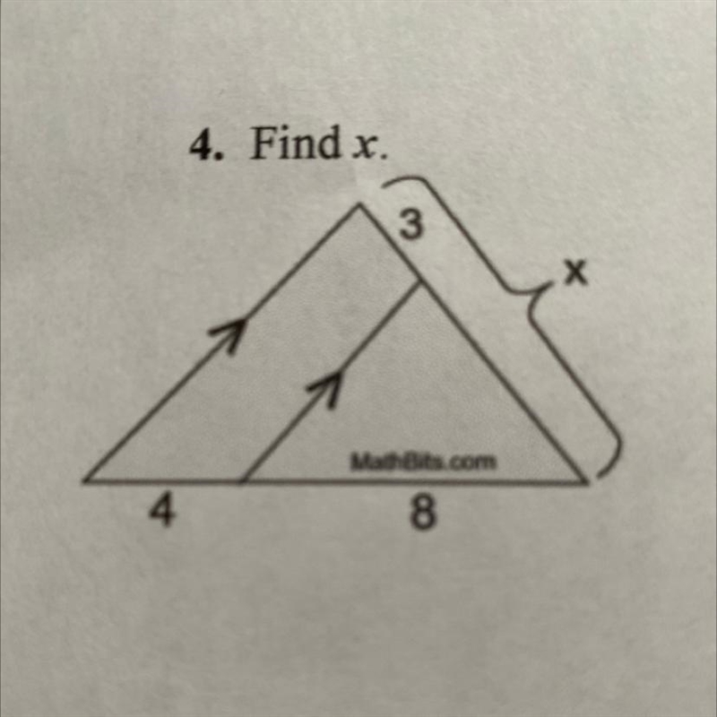 Find x. Side splitter theorem-example-1