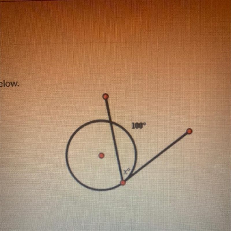 Solve for the measure of x in the drawing shown below-example-1