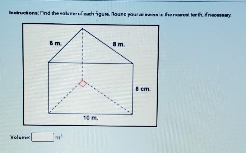 Find the volume of each figure. Round your answers to the nearest tenth, if necessary-example-1