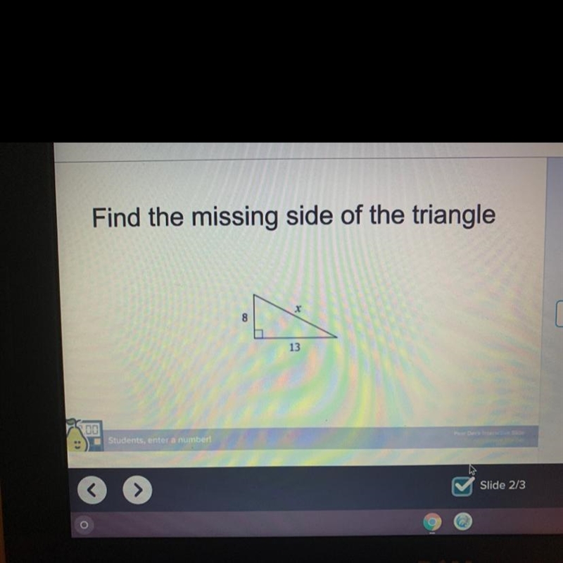 Find the missing side of the triangle-example-1