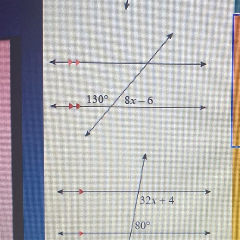 Need help! Solve for X on both-example-1