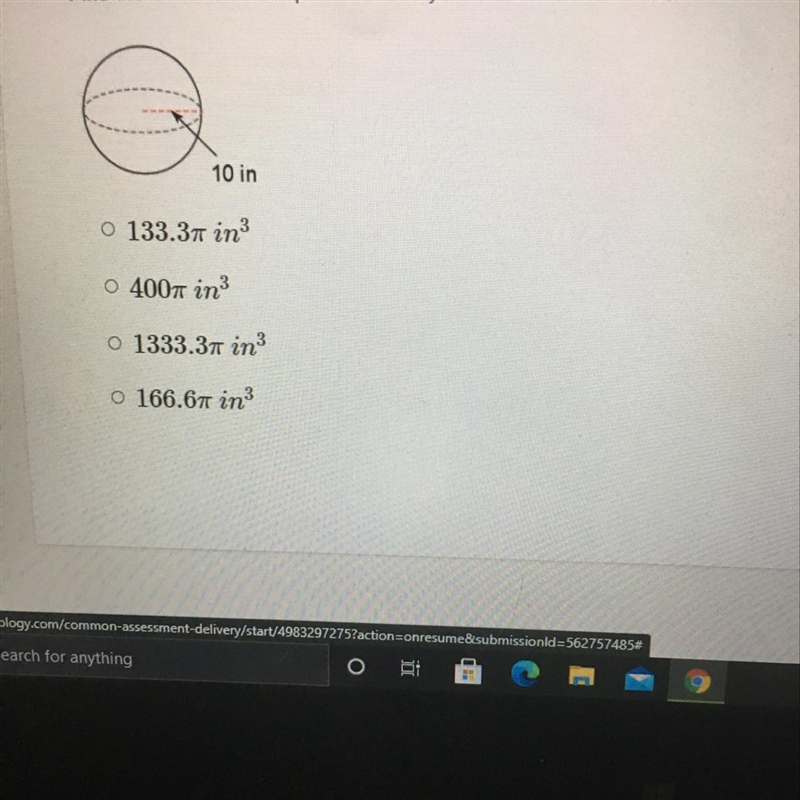 Find the volume of the sphere. Leave your answers In terms of pi-example-1