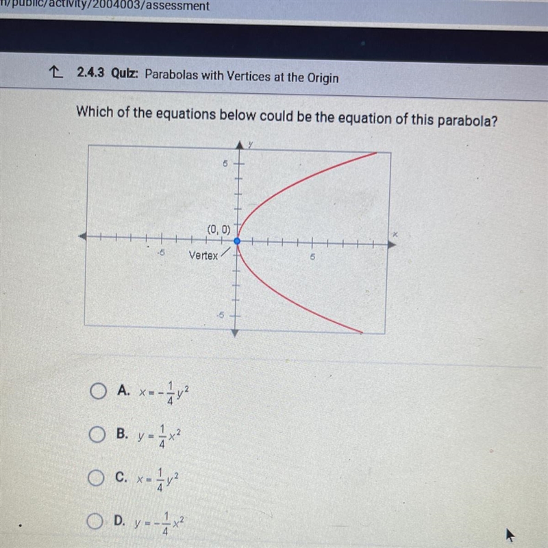 The equation below describes a parabola of a is positive which way does the parabola-example-1