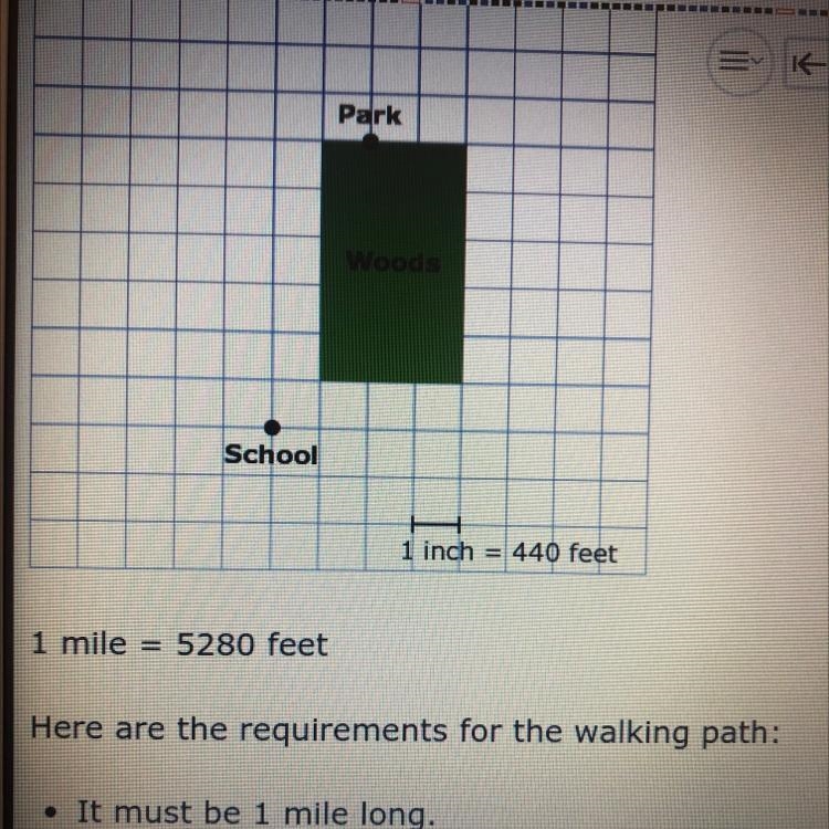 What is the perimeter of the woods, in feet?-example-1