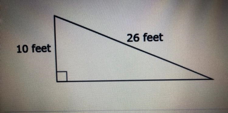 Find the length of the missing side A) 6 feet B) 16 feet C) 27.9 feet D) 24 feet-example-1