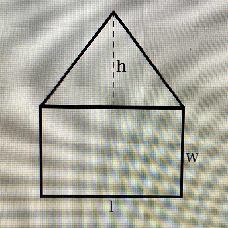 If h= 19 inches, l= 27 inches, and w= 16 inches, what is the area of the figure shown-example-1