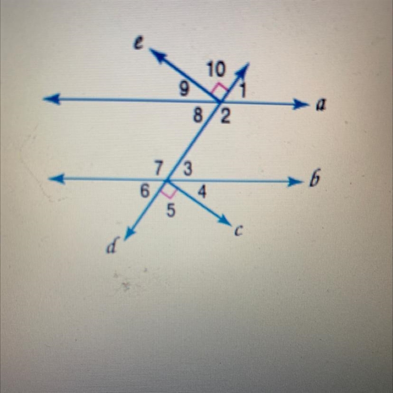 Refer to the figure at the right. Line a is parallel to line b and angle 2 is 145° Find-example-1