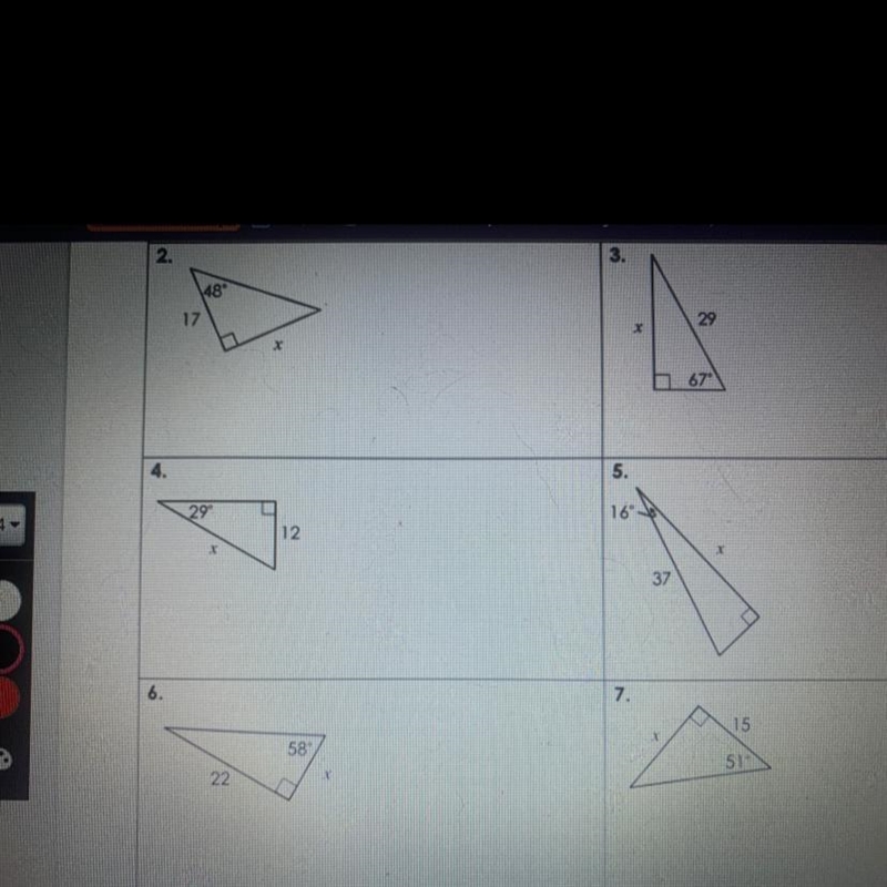 Please Answer!!! Answer is 2,4, and 6 Solve for x, Round to the nearest tenth.-example-1