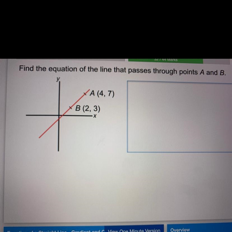 Find the equation of the line that passes through points A and B-example-1