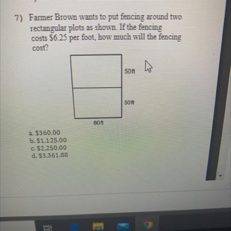 Help please 7) Farmer Brown wants to put fencing around two rectangular plots as shown-example-1