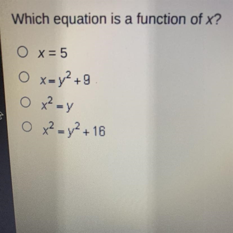 Which equation is a function of x?-example-1