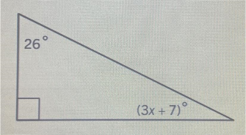 What is the value of x in the triangle shown A. 116 B. 57 C. 19 D. 123-example-1