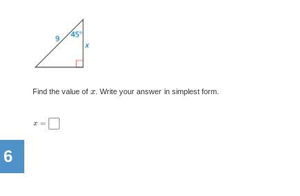 Find the value of x. Write your answer in simplest form. need help quick pls-example-1