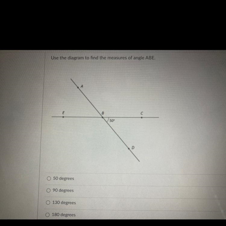 Use the diagram to find the measures of angle ABE-example-1