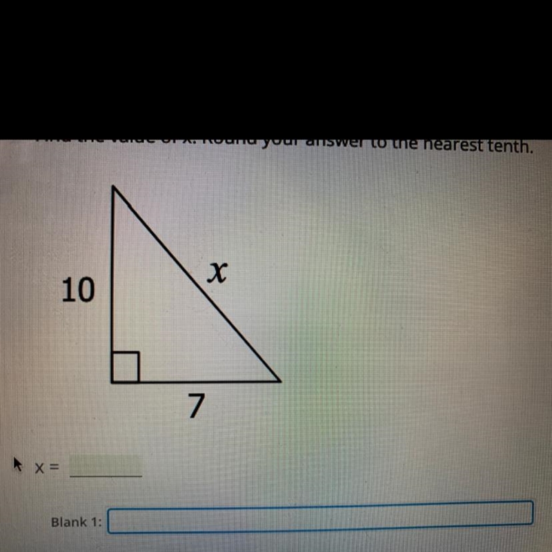 Find the value of x. Round your answer to the nearest tenth.-example-1