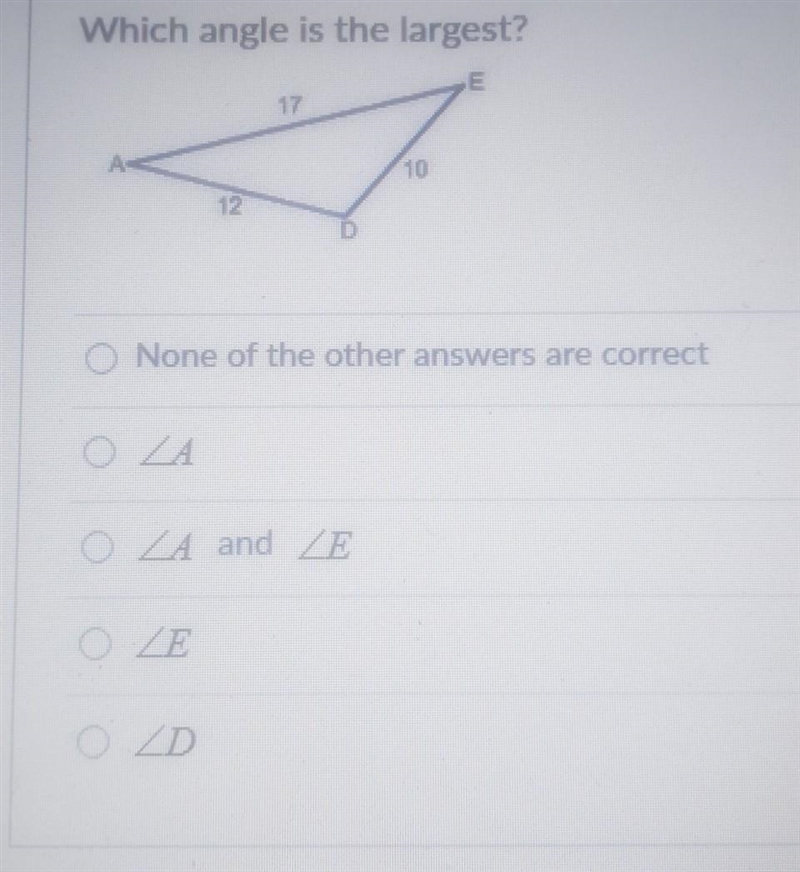 Which angle is the largest? ​-example-1