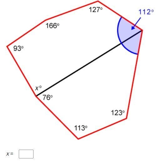 Find the value of x in this polygon.-example-1